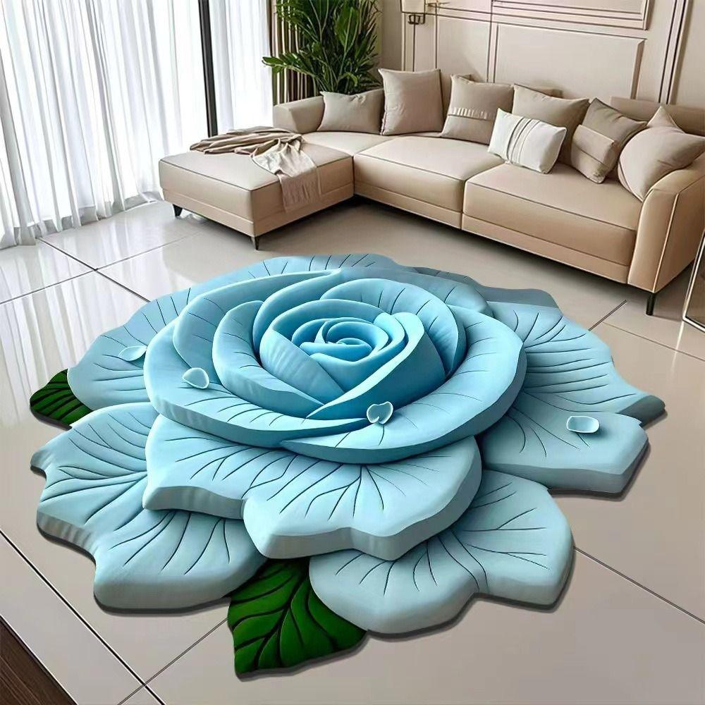 Washable Special-shaped Flower Carpet Soft Absorbent Bathroom Floor Mat Non-slip Creative Blanket for Living Room Bedroom