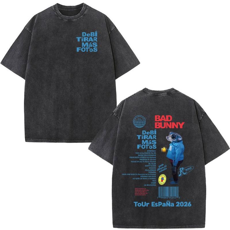 Debi Tirar Mas Fotos DTMF World Tour Rapper Bad Bunny Gewaschenes T-Shirt