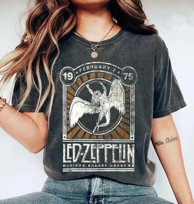 Maglietta Led Zeppelin Vintage Rock Band Led Zeppelin Maglietta Tour Anni '70 Concerto Musicale