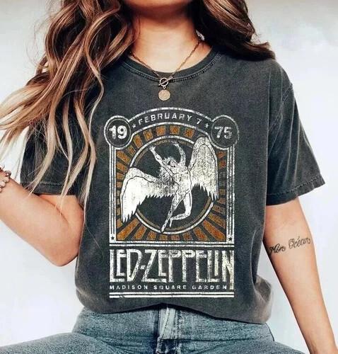 Led Zeppelin Shirt Vintage Rock Band Led Zeppelin Tour Tee 70S Music Concert M