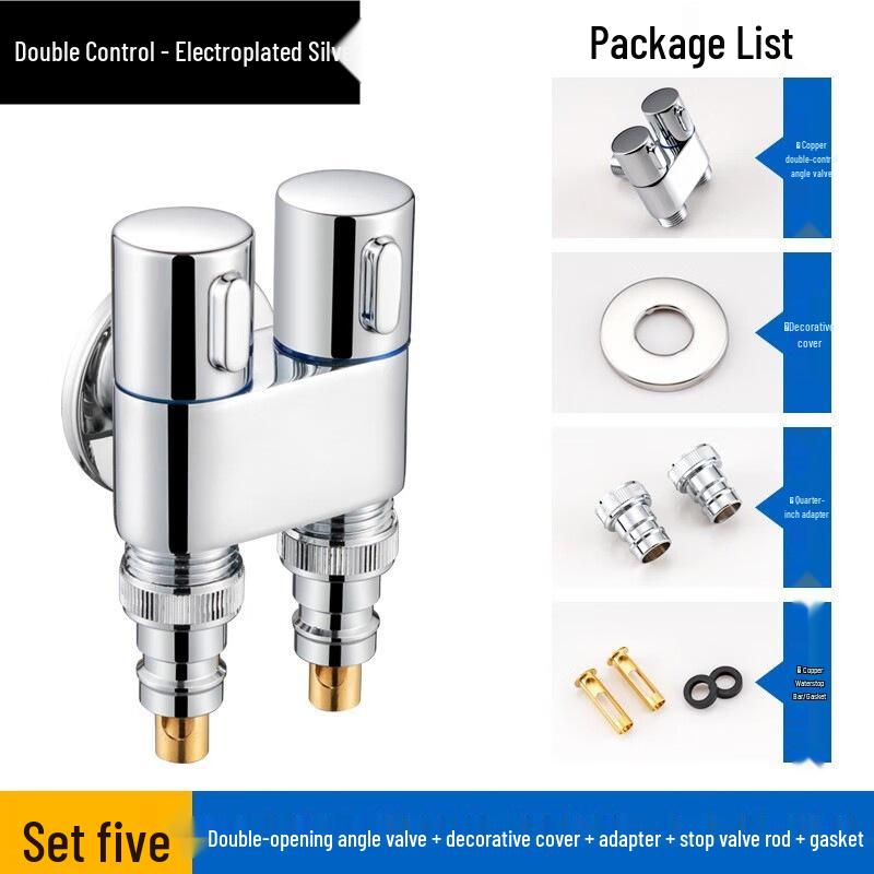 Pure Copper Automatic Shut-off Washing Machine Faucet - Multi-functional Angle Valve, Thickened Mini Design