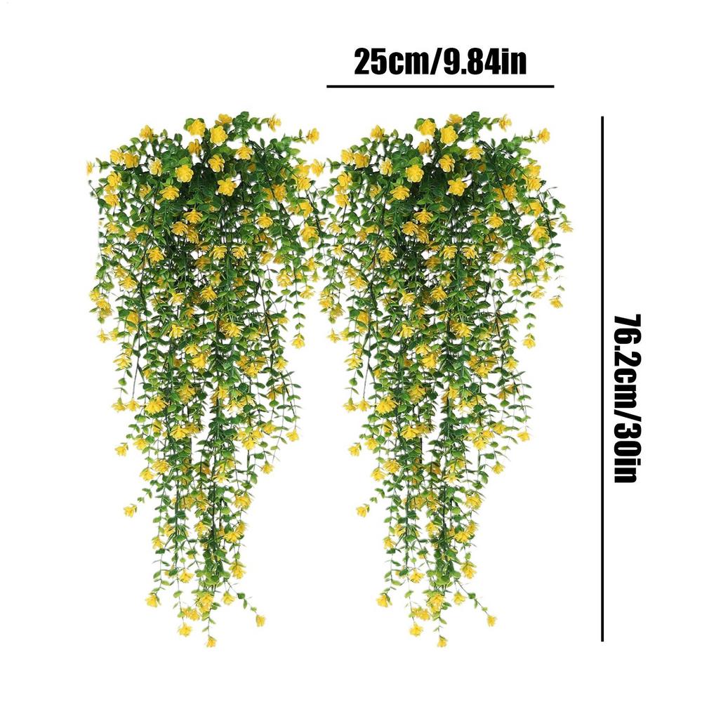 Artificial Hangable Plants 2Pieces Artificial Eucalyptus Greenery Realistic UV Resistant Wall Decoration For Living Room Patio
