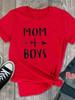 MOM OF BOYS Letter Print T Shirt Women Short Sleeve O Neck Loose Tshirt Ladies Summer Women Tee Shirt Tops Camisetas Mujer