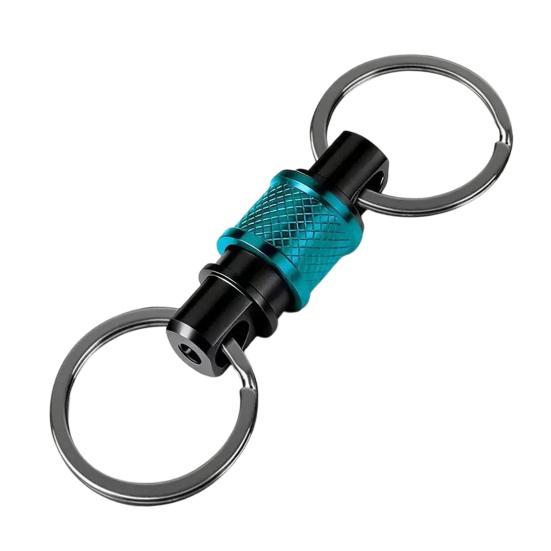 Aluminum Alloy Quick Release Swivel Keychain, Pull Apart Detachable Keychain, Heavy Duty Car Key Holder with 360 Degree Swivel Rotation зелёный