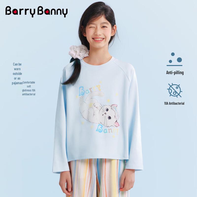 BARRY BANNY Girl s Cat Print Long Sleeve T-Shirt 150