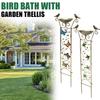 Decorative Metal Bird Feeder With Trellis for Climbing Planting Trellis Bird Bath Freestanding Birdbath for Yard Patio Outdoors