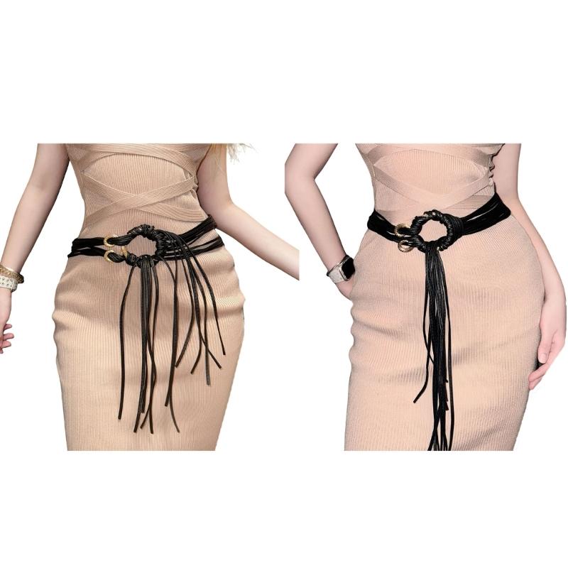 Casual Outfit Tassels Belt Traditional Styles Belt Versatiles Dress Waist Belt for Women Fashion Accessory