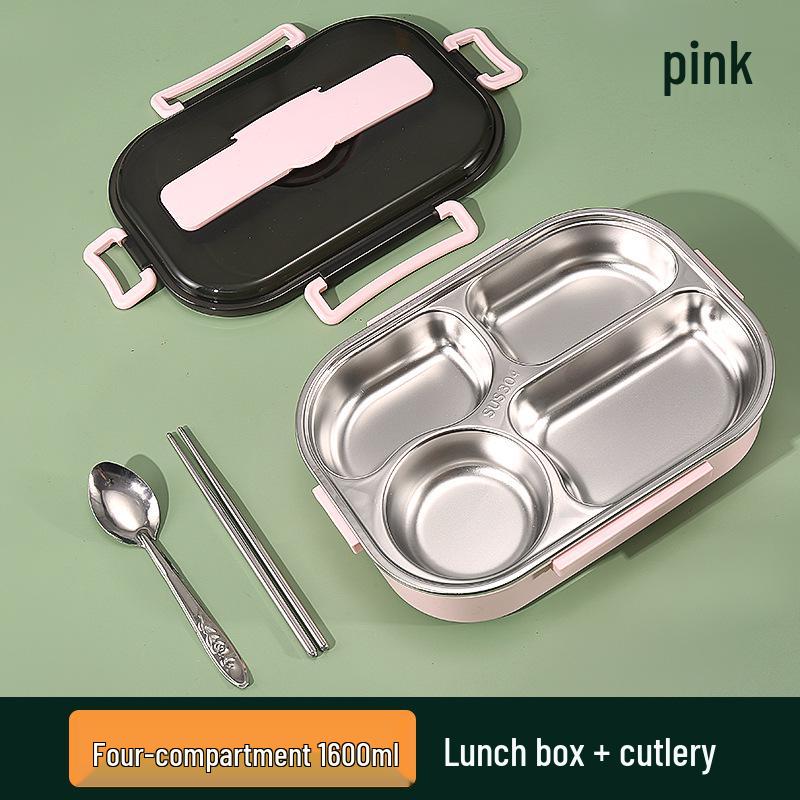 Large Stainless Steel Lunch Box with Lid and Soup Bowl, Insulated Meal Tray for Students and Office Workers