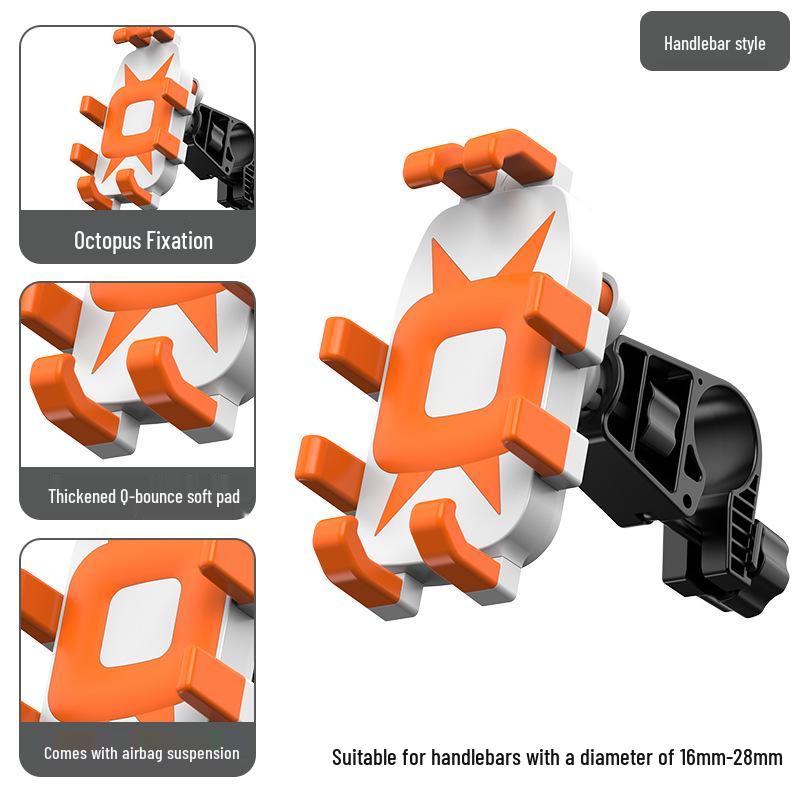 Electric Vehicle, Motorcycle & Bicycle Shock-Absorbing Phone Holder for Takeaways