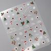 Gold Stamped White Christmas Tree Snowflake 3D Self Adhesive Nail Art Stickers Santa Claus Elk Xmas Cartoon Cute Manicure Decals