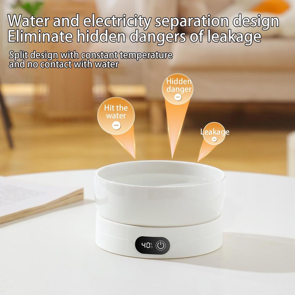 Heated Pet Bowl 4 Temperature Settings Pet Drinking Plate Thermal Dog Water Bowl For Chickens Ducks Birds Heated Pet Bowl