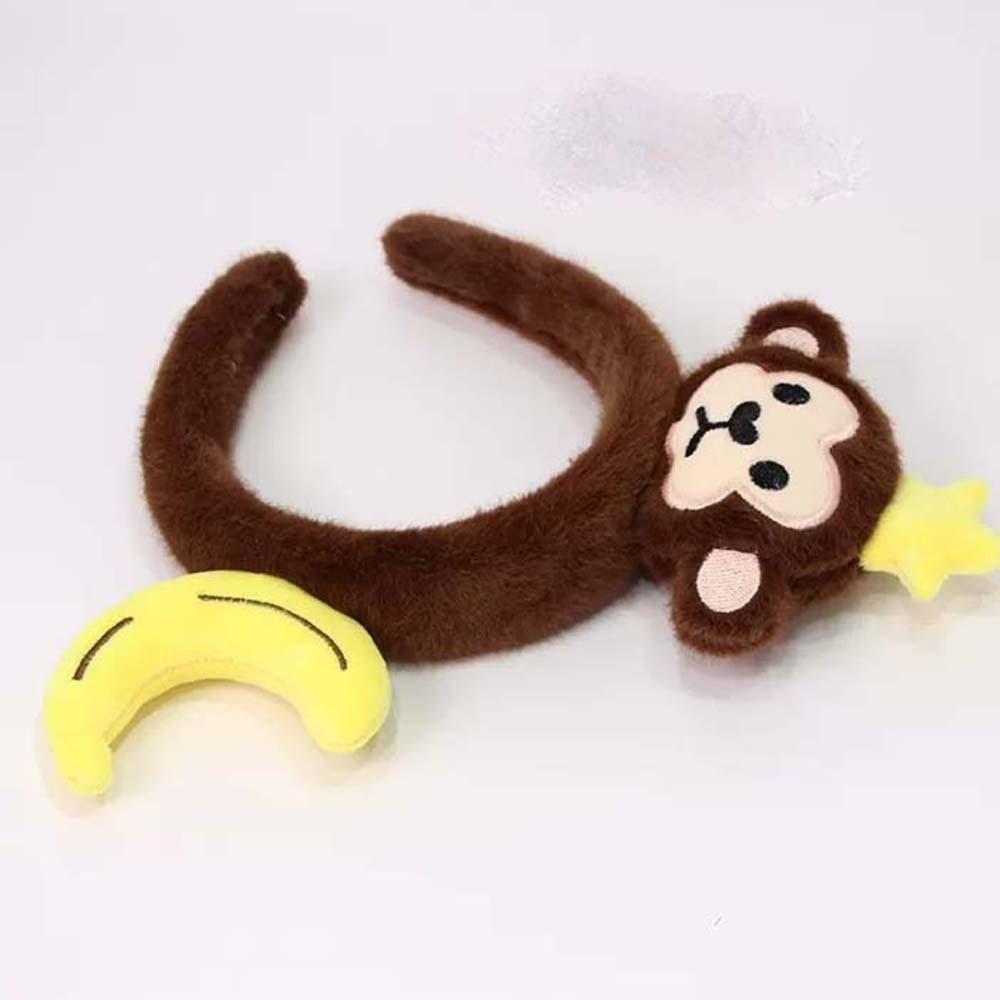 Moon Red Plush Headband Hair Accessories Cartoon Monkey Hairband Sweet Dachshund Hair Hoop Girls