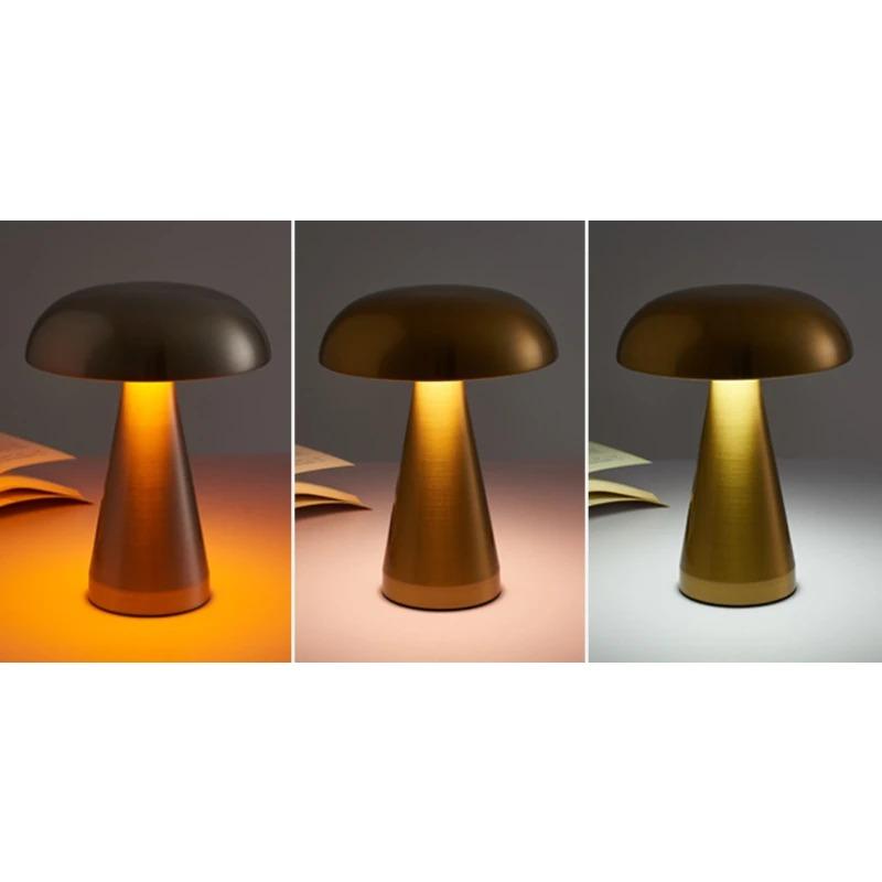 LED Table Lamps Touch Dimming USB Rechargeable for Bar Hotel Restaurant Bedside Decor Bedroom Nightlights Mushroom Lampara Gift