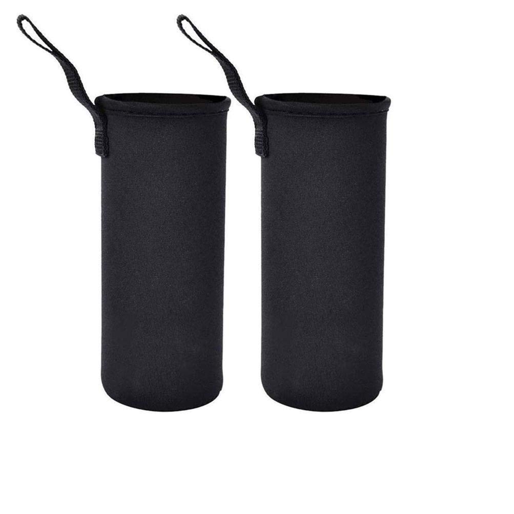 

500ml Water Bottle Cover, Insulated Neoprene Water Bottle Case, 550ml, 600ml Bottle Cover, 2 Pack, Black (550ml, Blackblack-2pack)