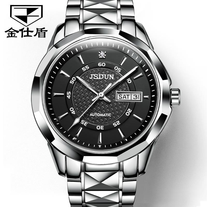 JINSHIDUN Nuovo Orologio da Uomo Business e Tempo Libero Orologio Meccanico Automatico Completo Doppio Calendario Impermeabile Orologio di Alta Gamma