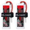GOLDBAT 4000mAh 50C 2S 7.4V LiPo Battery with TAMI YA Plug, Pack of 2, for RC Cars, Includes Tamiya Plug