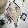 Elegant Sexy Lingerie Exotic Teddies Fantasy Rose Sheer Backless Bodysuit Tempted Honey Body Erotic Underwear Womens Clubwear