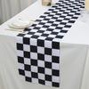 Black White Checkerboard Linen Table Runner Dresser Scarves Table Decor Washable Kitchen Dining Table Runner Holiday Party Decor