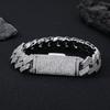 Personalized Hip Hop Jewelry 15mm Wide Bling Iced Out 5A Zircon Rhombus Prong Cuban Link Chain Bracelet for Men