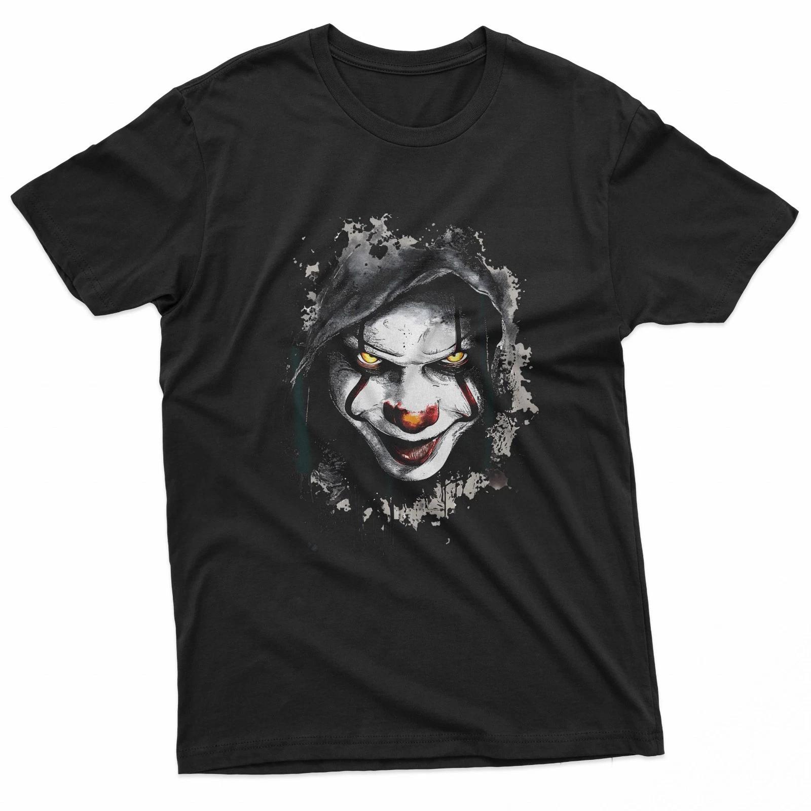 Scary Creepy Clown Face 100% Cotton T-shirt Mens Tees Top 4XL