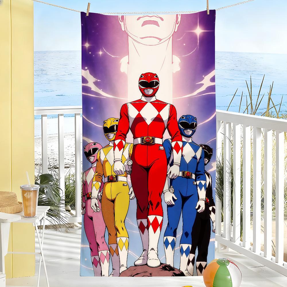 Fantasy cartoon P-Power R-Rangers Towel Drying Bath Towel Applicable To Light Swimming Camping Yoga Beach Out
