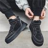 Men's High Top Skate Shoes Winter Warm Cotton Padded Sneakers Fashion Casual Shoes Non-Slip Fur Lined Flats Platform Thick Sole
