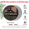 2D Flat, 1pc Round Aluminum Hanging Sign - "Veteran Definition" Patriotic Metal Wall Art, Vintage American Flag & Salute Silhouette Design, Perfect