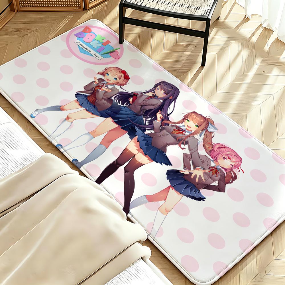 Game D-Doki D-Doki Floor Mat Soft Flannel Floor Mat  Suitable for Entryways, Living Rooms, Bedrooms, and Bathrooms