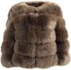European and American manufacturers winter warm imitation fur jacket women's short fox hair splicing coat