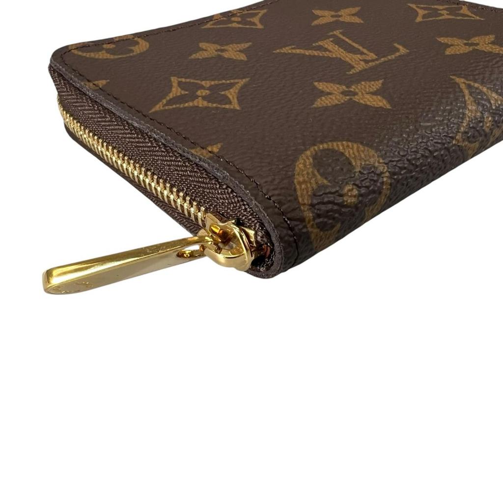 LOUIS VUITTON Monogram zip around coin purse Monogram canvas Brown unisex M60067 Used