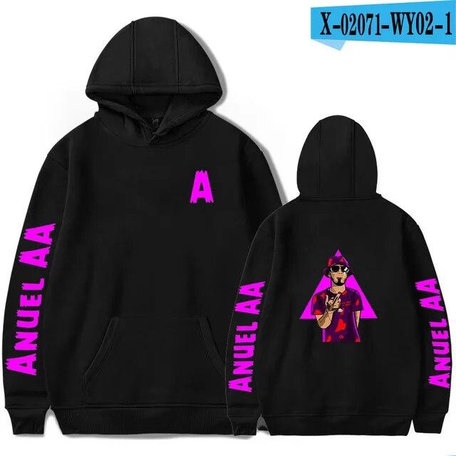 Anuel AA Printed Hoodies Sweatshirt Coat Real Hasta La Muerte casual Tracksuit Costume Unisex Women Clothing Anime Pullover Hoodie