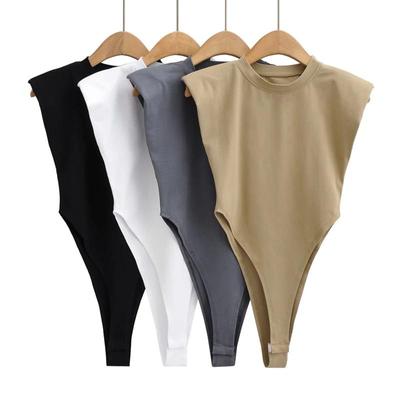Seksikad topid naistele 2024 Suve body polsterdatud õlgadega body must varrukateta naiste body valge