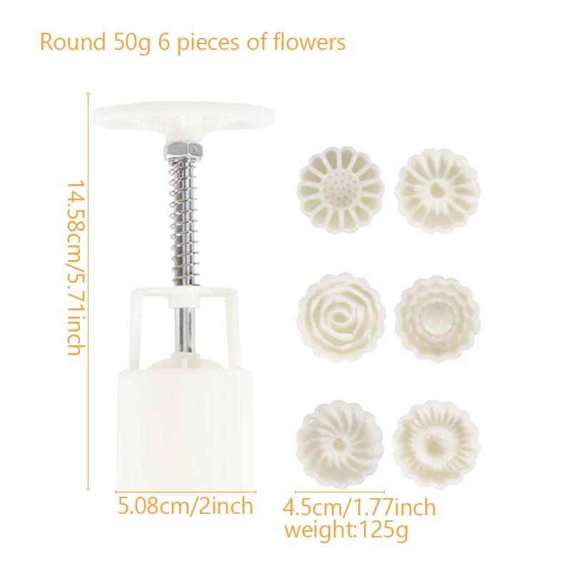 Gelee Mondkuchenform Kunststoff Mondkuchenform Presse mit Keksstempeln Rund Chinesische Traditionelle Mondkuchenform 0086