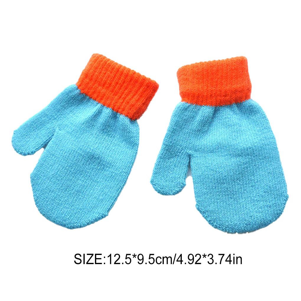 1 Pair Kids Mittens Outdoor Hands Warmer Comfortable Clothes Accessory Solid Color Girls Boys Children Mitts for Winter