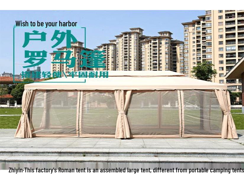 European Outdoor Gazebo Tent: Large, Four-Corner Awning for Courtyards and Carports