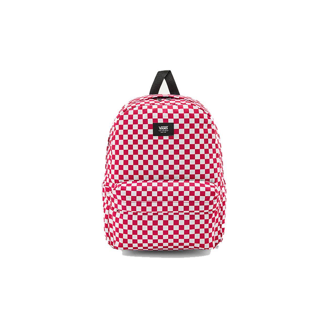 Vans Checkerboard Trendy Versatile Polyester Backpack Women backpack Red White VN0A5KI1O84 One Size