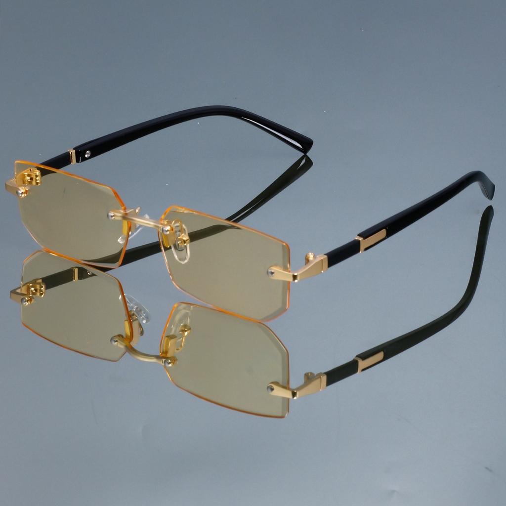 Nové módní retro čtvercové brýle pro ženy a muže bez obruby, jednoduché a univerzální, dekorativní brýle