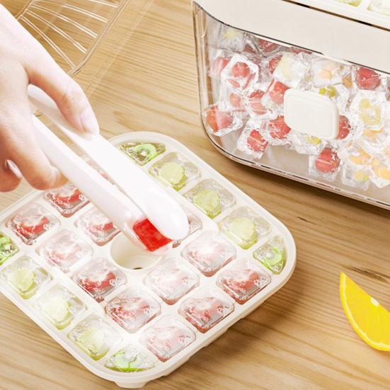 Ice Cube Mold 48 Grids Reusable Refrigerator Ice Maker Drawer Design Ice Tray Portable Easy Release Homemade Ice Making Tools Whiskey Cocktail Coffee