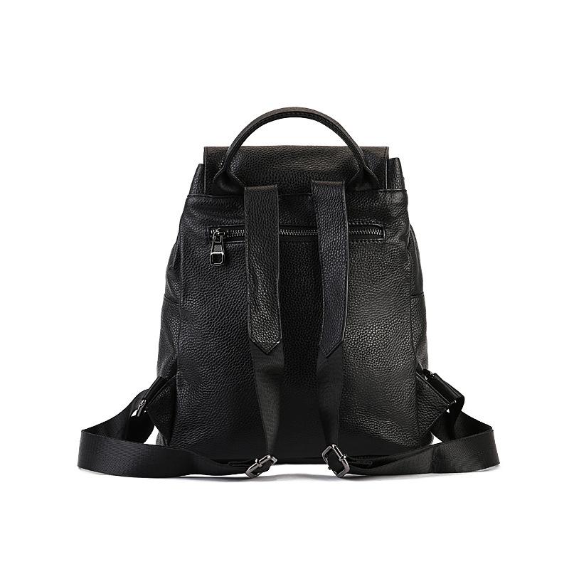 Plecak z prawdziwej skóry męski i damski jednolity kolor duża pojemność plecak studencki zaawansowany zmysł niszowy torba outdoorowa rekreacyjna podróżna