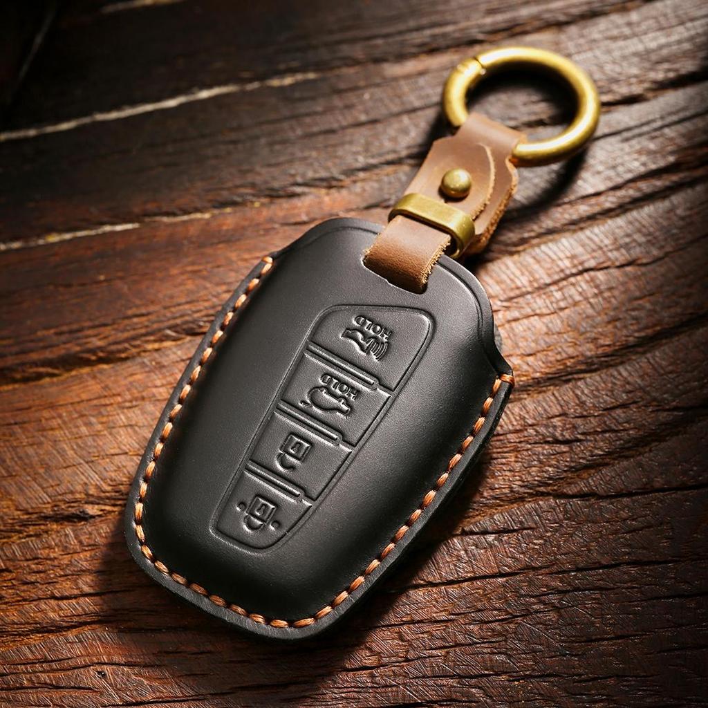[Hyundai] Car Key Cover Car Key Case Cowhide Handmade Suitable for Shengda/ix45/Grui