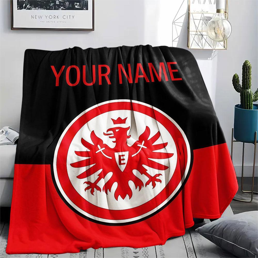 Custom Name,Eintracht Frankfurt Printed Flannel Blanket, Soft Throw for Bedroom Sofa, Washable, Christmas Present, Great Gift.