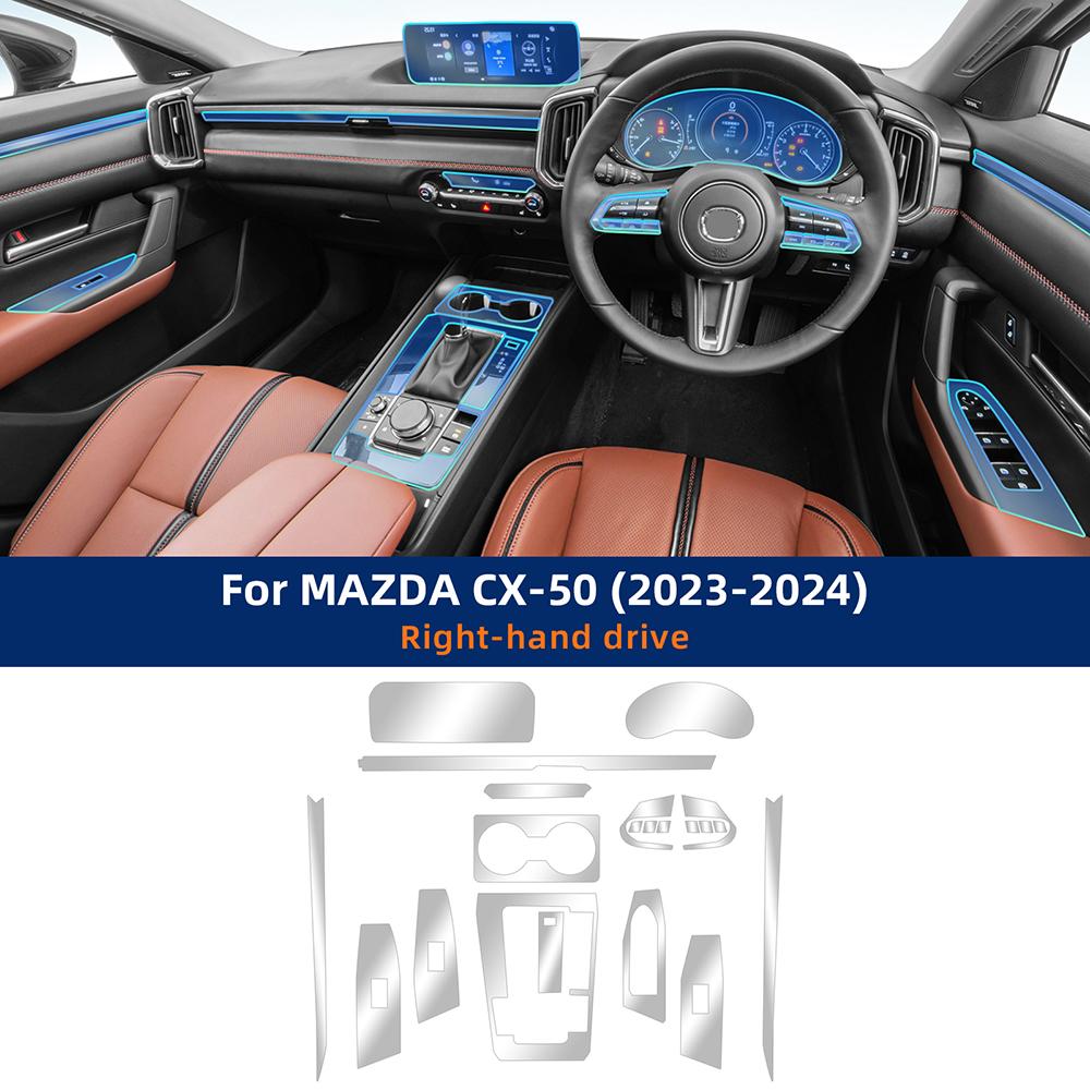 Για MAZDA CX-50 CX50 2024 Αυτοκόλλητο Αντιχαρακτικό Εσωτερικό Αυτοκινήτου Κεντρική Κονσόλα Media Ταμπλό Πλοήγηση Φιλμ Προστασίας TPU
