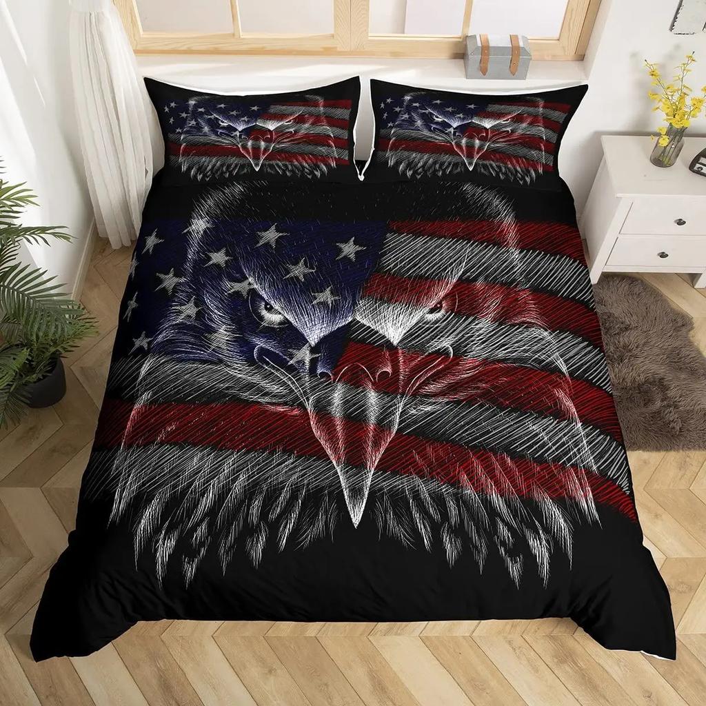 Comforter Eagle Wild Animal Pattern Polyester Comforter King Queen Full Twin Size For Kids Teens Adults Bedding Set