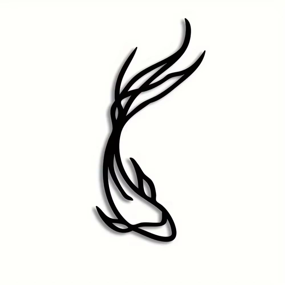 Escultura de Metal Peixe Feng Elegante 1 peça Obra-prima Minimalista de Arte de Linha Linda Decoração de Parede de Metal e Arte de Peixe Betta Abstrato