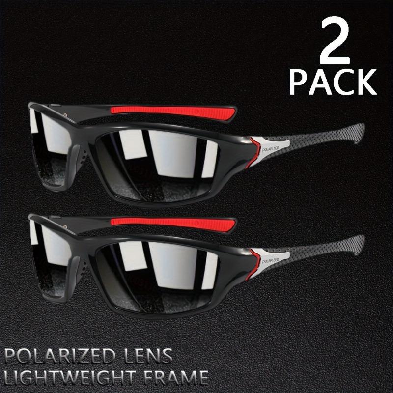 

2pcs Outdoor lightweight and comfortable sports polarized glasses, beach driving, fishing, cycling, fashionable glasses