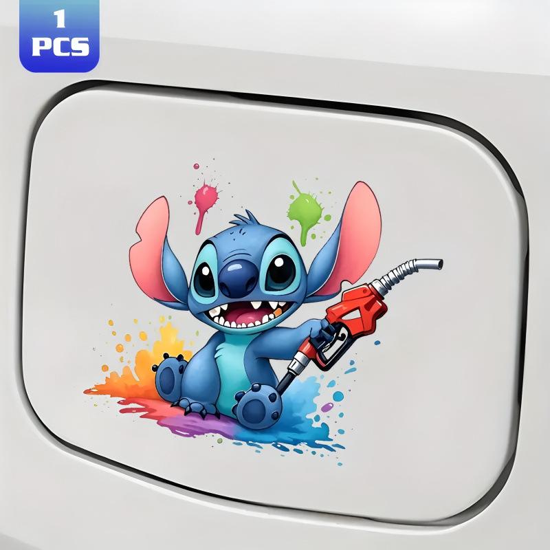 Temu Xiyin Cute Cartoon Stitch Oil Cap Car Sticker - Perfect for Car Decoration