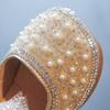 Princess Girls Flat Dress Shoes Pearl Beading Shining Bling Bling Shoes Baby Soft Lightweight Spring Single Casual Moccasins