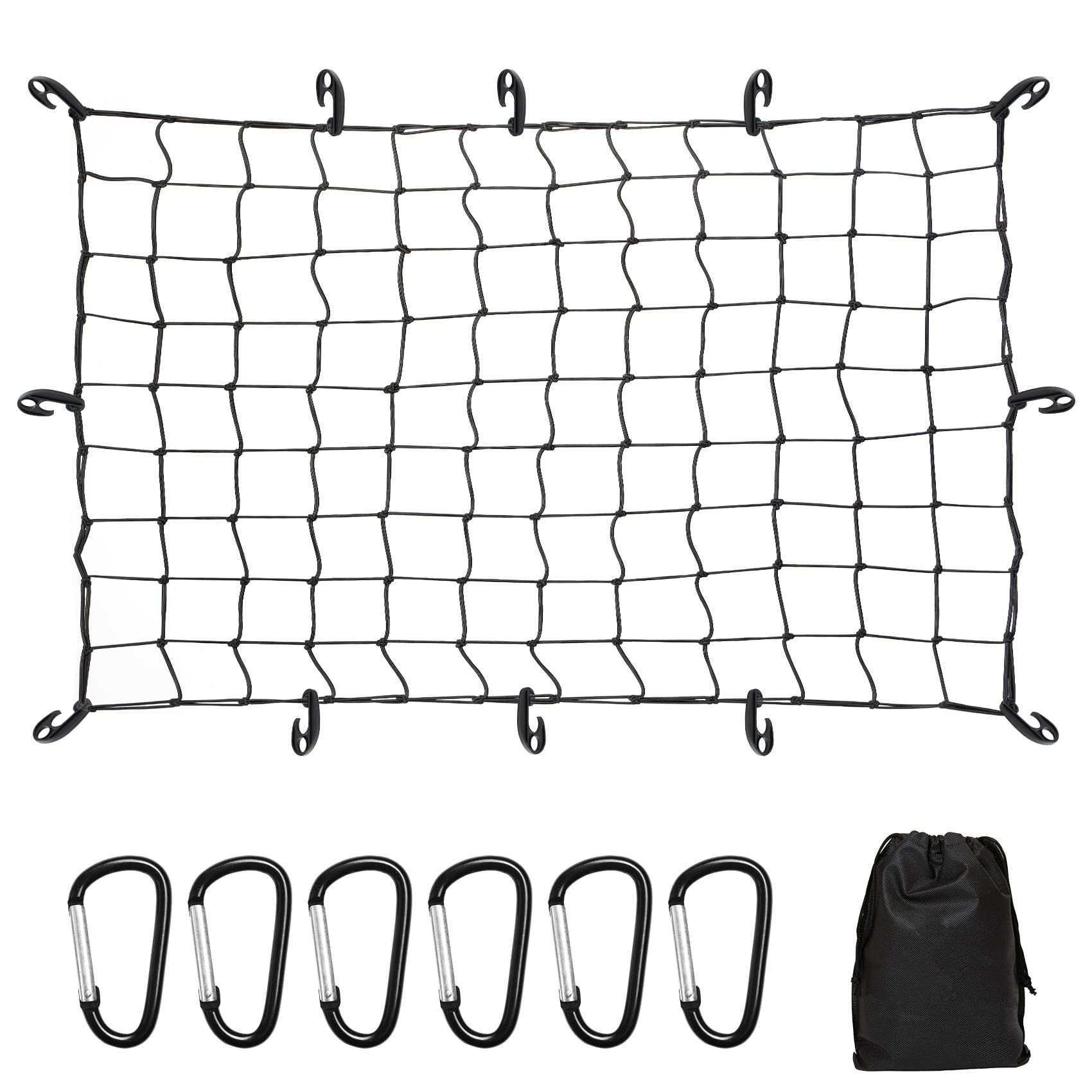 

90 x 120 cm Rubber Cargo Net for Cars чёрный