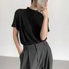 Mizqz Loose Mock Neck ShorT Sleeve Inner T shirT