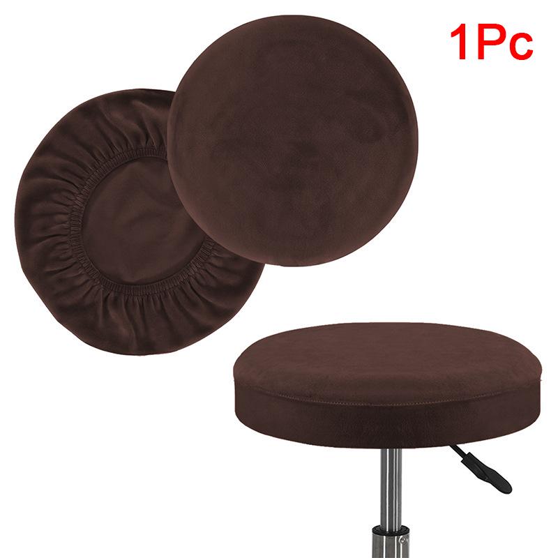 1PC Elastic Machine Washable Stool Cover Office Decor Drawstring Closure Classic Flannel Bedroom Velvet Stretch Living Room Home